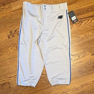 New Balance Light Gray Joggers with Blue Trim